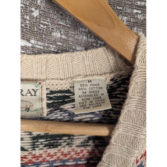 Vintage Woods & Gray Button Up Cardigan Sweater Nordic Fairs Island Design‎ - Picture 5 of 12